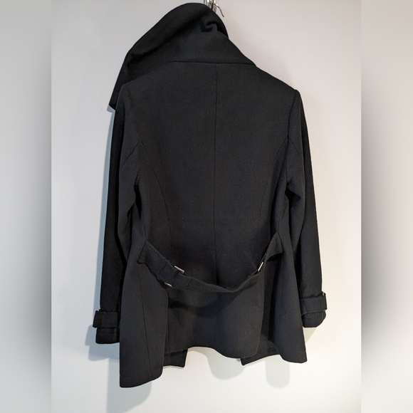 Groggy Black Wool Blend Chic Jacket with Silky Lining & Front Pockets - Picture 3 of 12